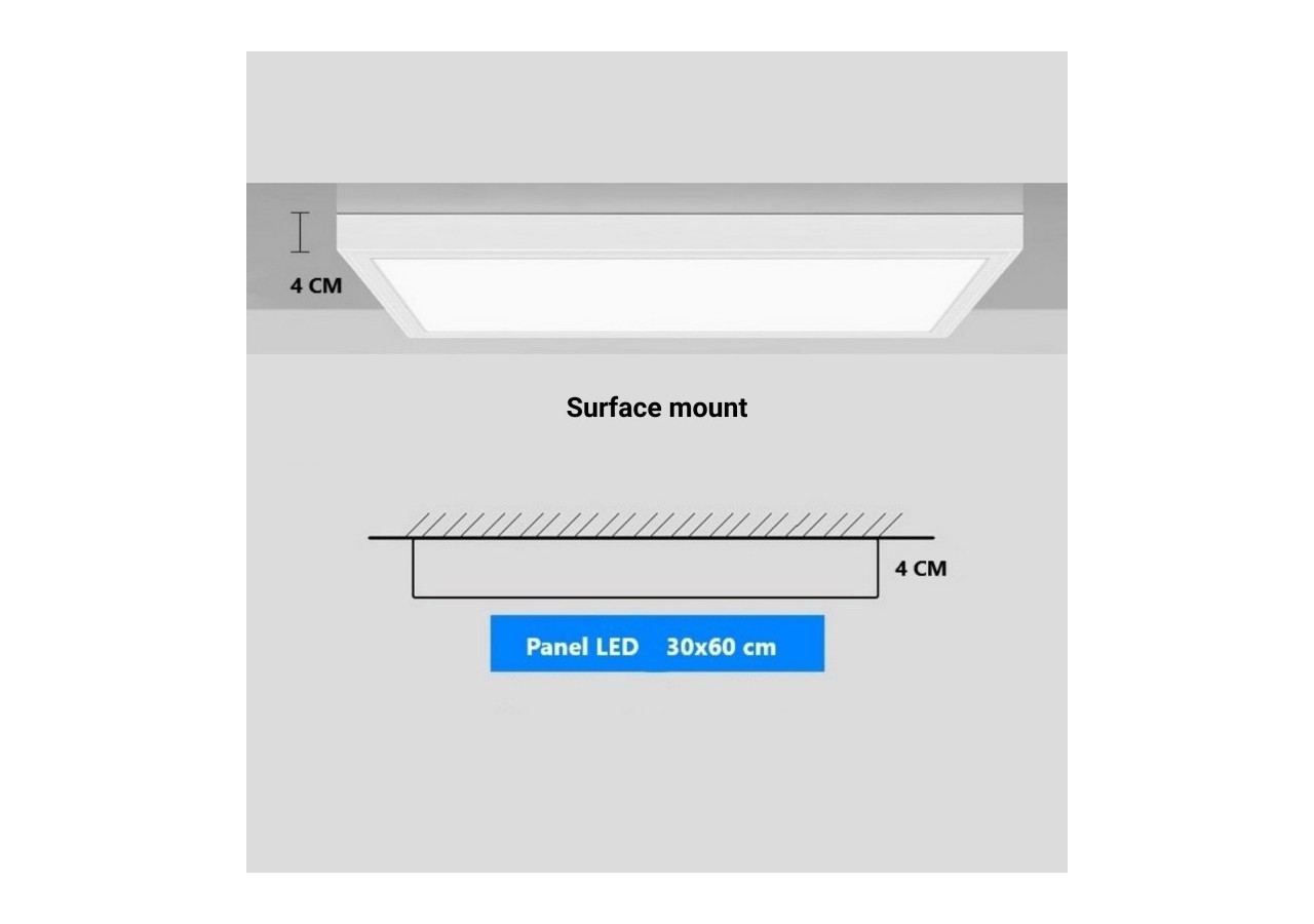 Panneau LED 60x30 24W saillie 2150lm - B4228-BN2 - Barcelona LED