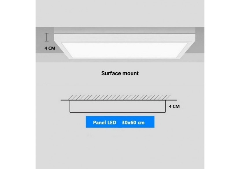 Panneau LED 60x30 24W saillie 2150lm - B4228-BN2 - Barcelona LED
