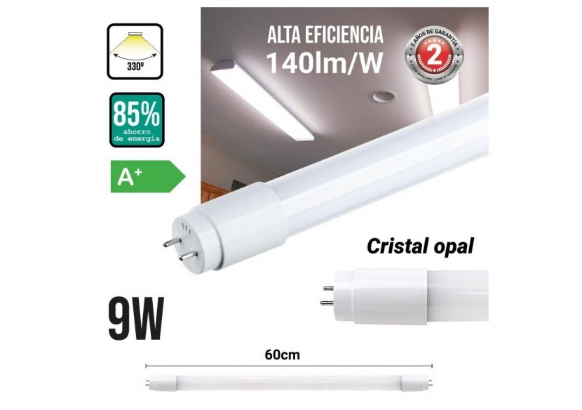 Tube LED T8 9W 600mm en verre 140 LM/W - B4009-5-60BC2 - Barcelona LED