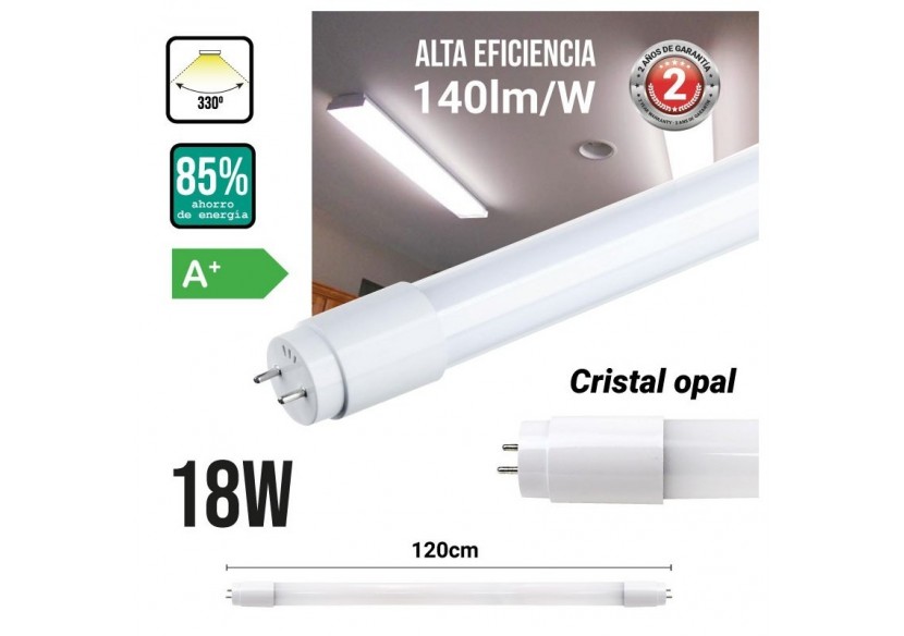 Tube LED T8 18W 1200mm en verre 140 LM/W - B4010-5-120BC8 - Barcelona LED