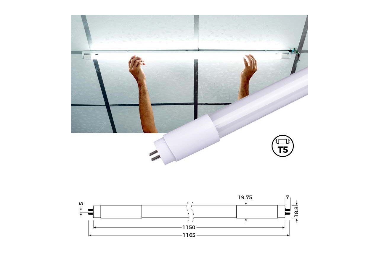 Tube LED T5 10W 565mm - B4026-60-BN - Barcelona LED