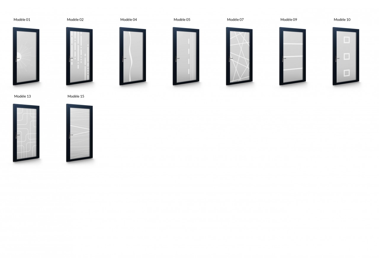 Gamme de portes d'entrée vitrées en Alu