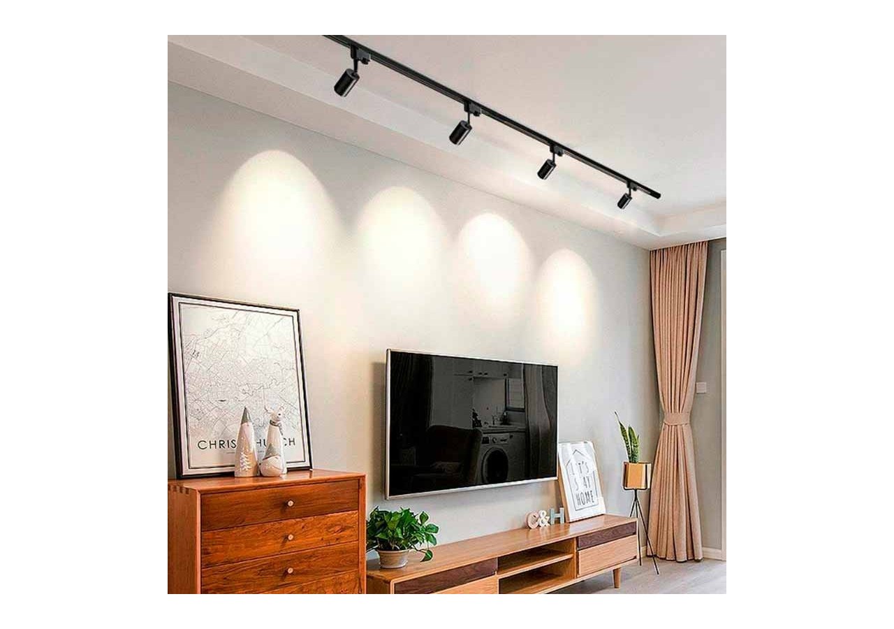 Rail triphasé de 200 cm saillie / suspendu - BTT-200-N - Barcelona LED