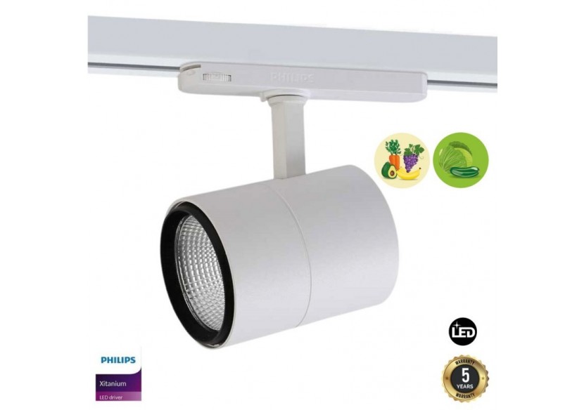 Spot LED pour rail triphasé 30W pour fruits et légumes noir - B00591-B-FYV - Barcelona LED
