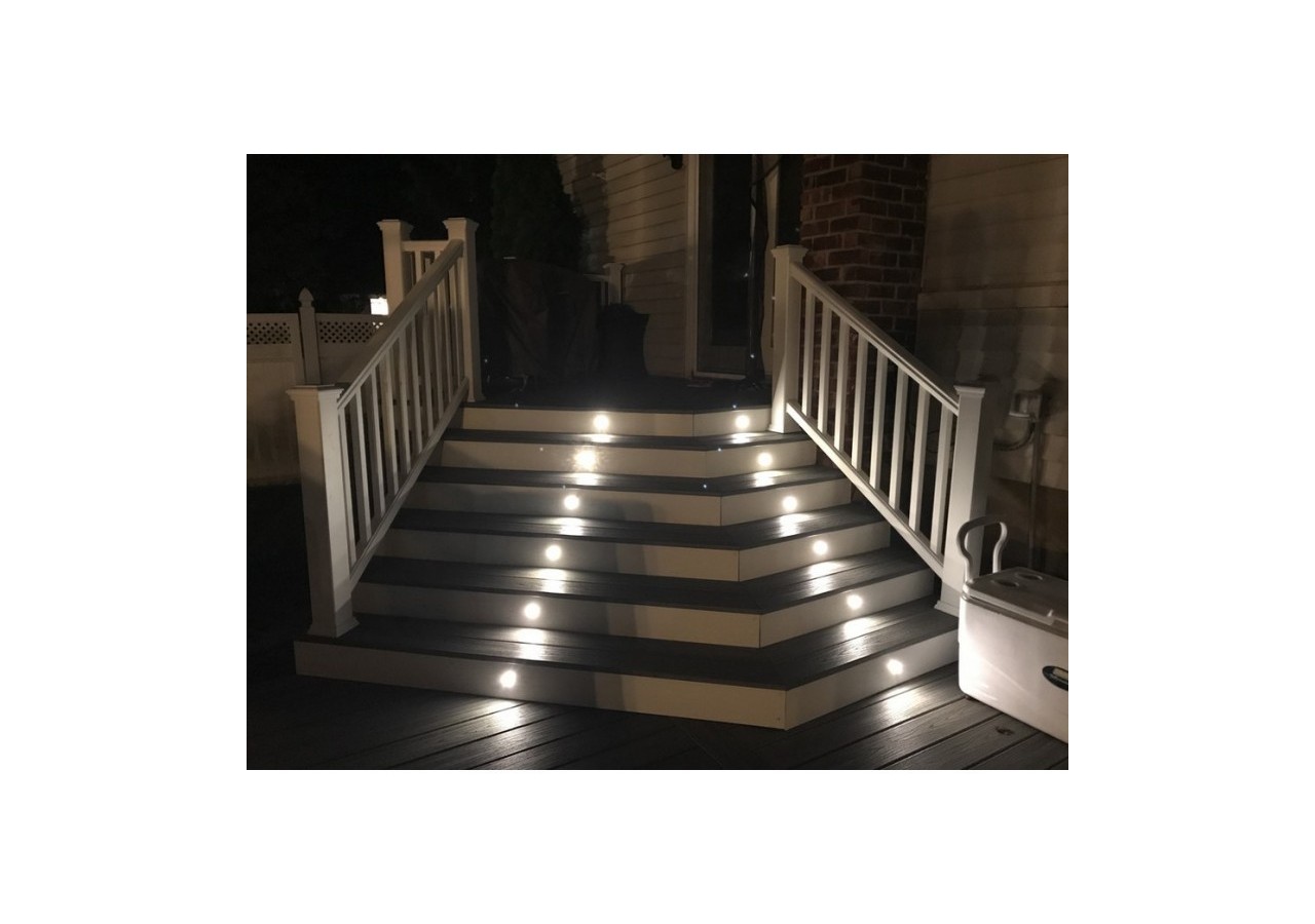 Kit 6 spots LED encastrables au sol diamètre 58x9mm 0,5W 12V-DC IP67 - BA50001-BC - Barcelona LED