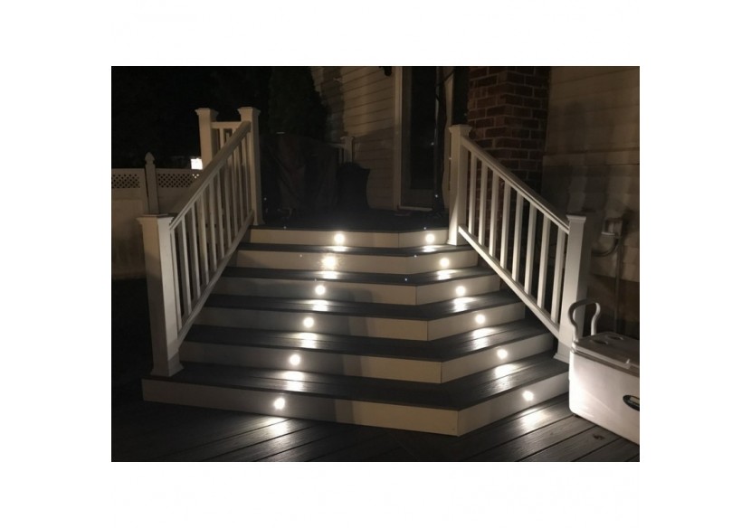 Kit 6 spots LED encastrables au sol diamètre 58x9mm 0,5W 12V-DC IP67 - BA50001-BC - Barcelona LED