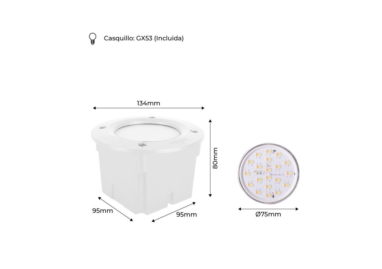 Applique LED encastrée FUMAGALLI LETI 100 round 3W - 2C1.000.000.WYG1L - Barcelona LED