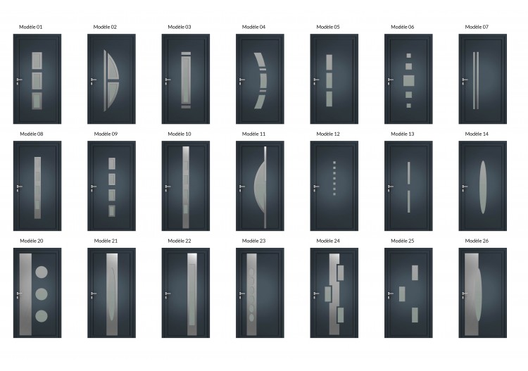 Gamme de portes d'entrée en Alu Ela 2