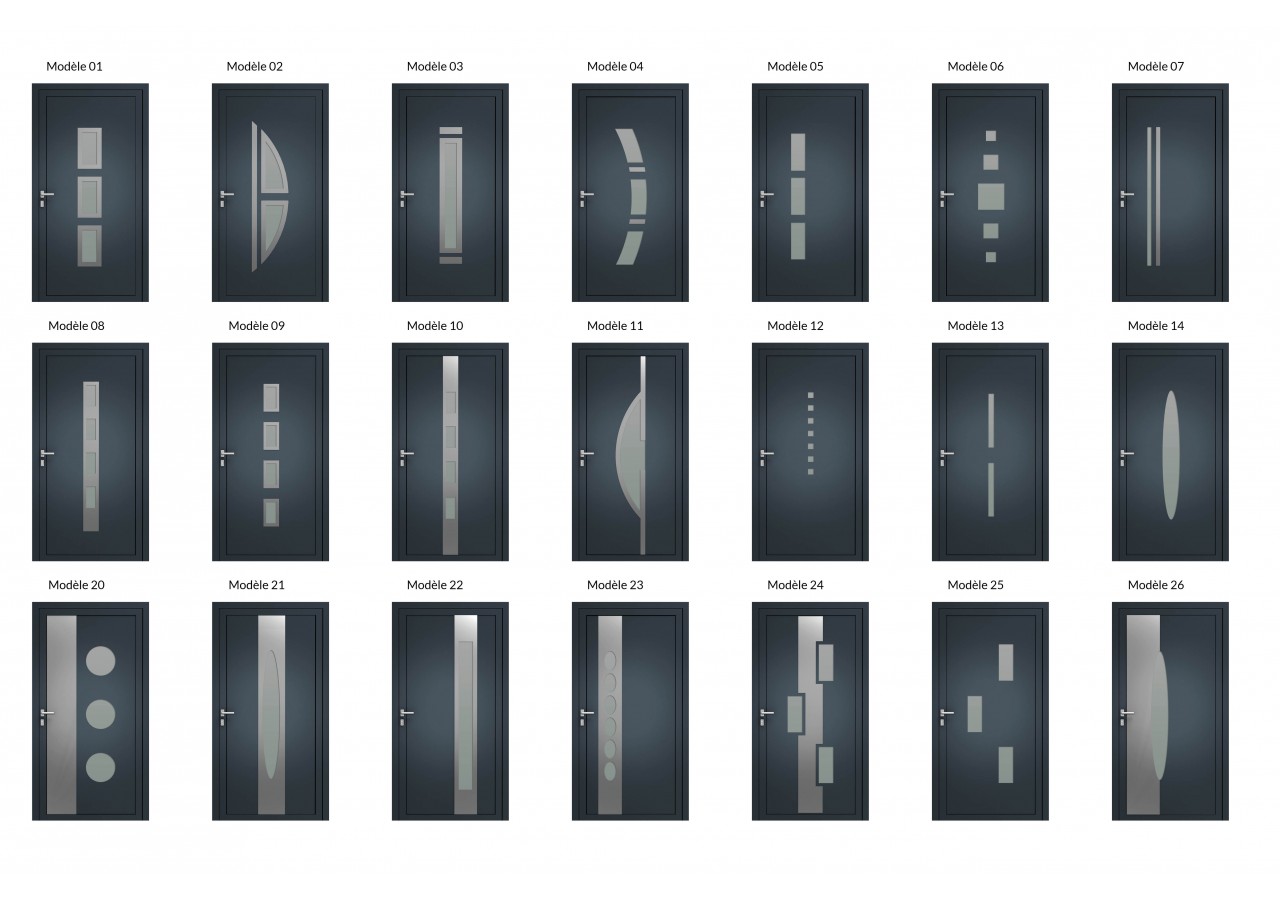 Gamme de portes d'entrée en Alu Ela