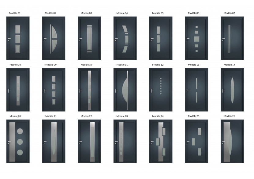 Gamme de portes d'entrée en Alu Ela