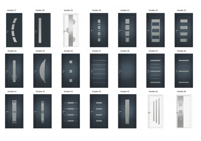Gamme de portes d'entrée en Alu Ela