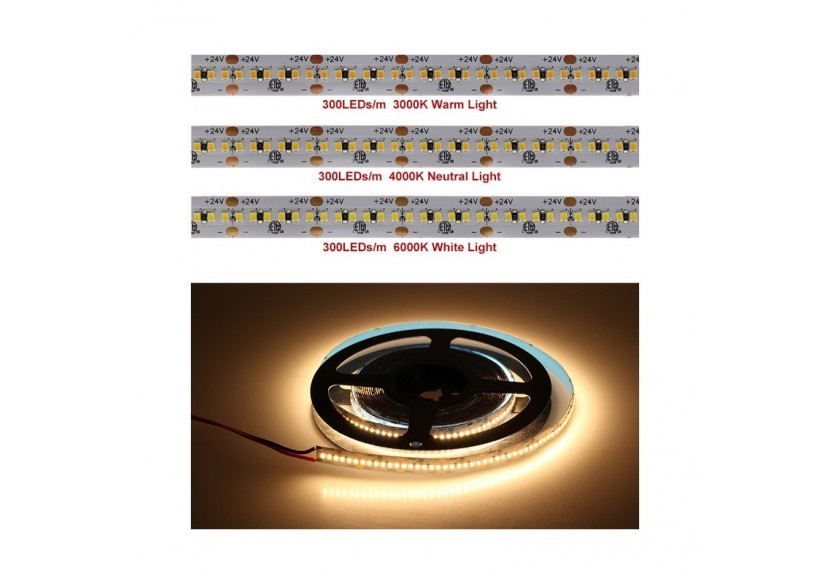 Ruban LED 24V DC 26W/m IRC90 monochrome IP20 Rouleau de 5m - B1555BN - Barcelona LED