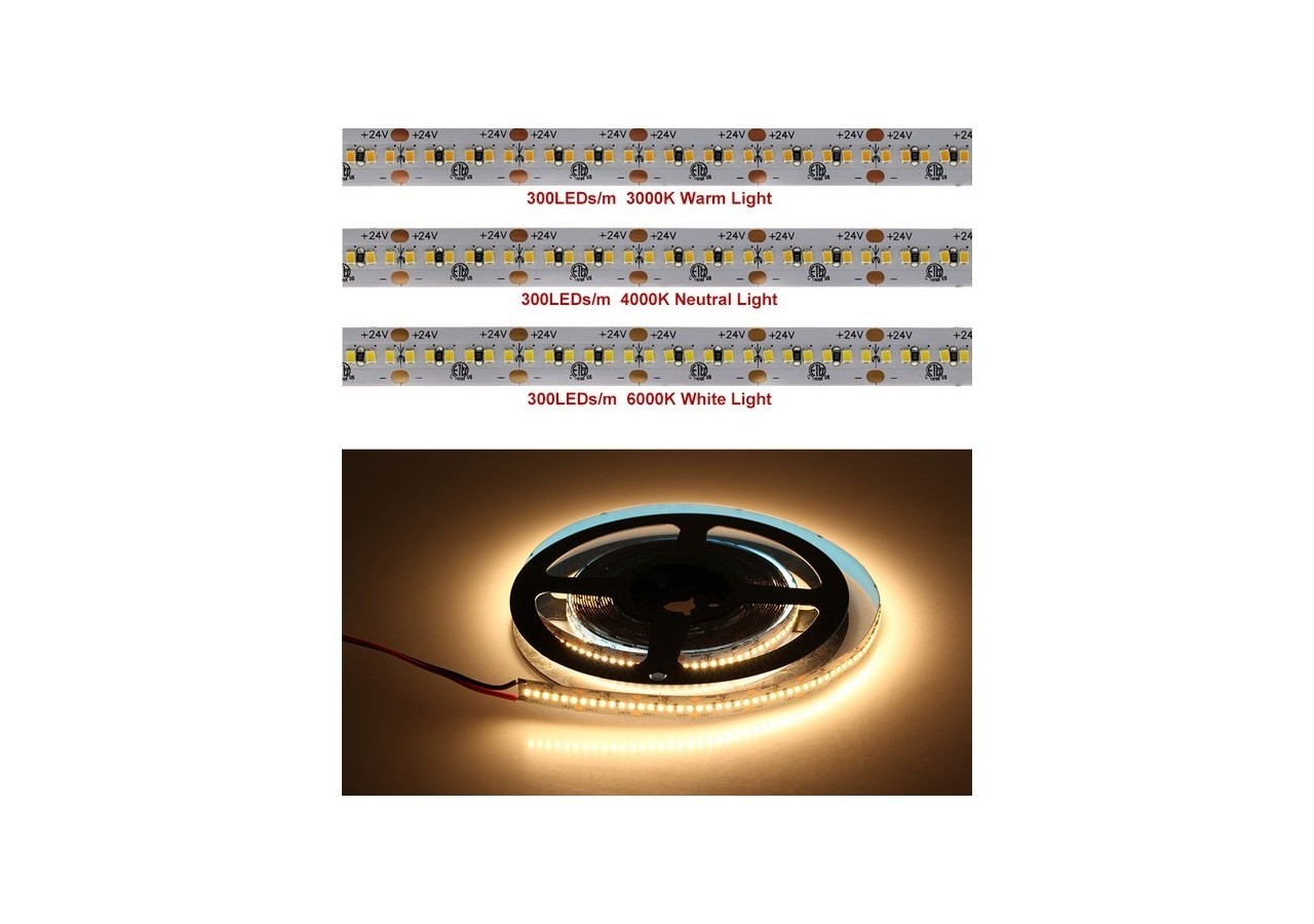 Ruban LED 24V DC 26W/m IRC90 monochrome IP20 Rouleau de 5m - B1555BF - Barcelona LED