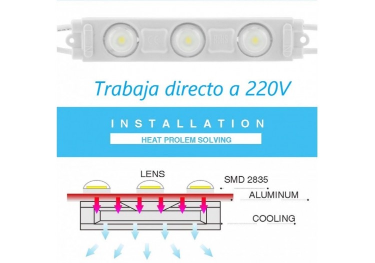 Module LED pour enseignes 2,5W direct à 230V IP65 120 degrés - BM1427BF - Barcelona LED 2