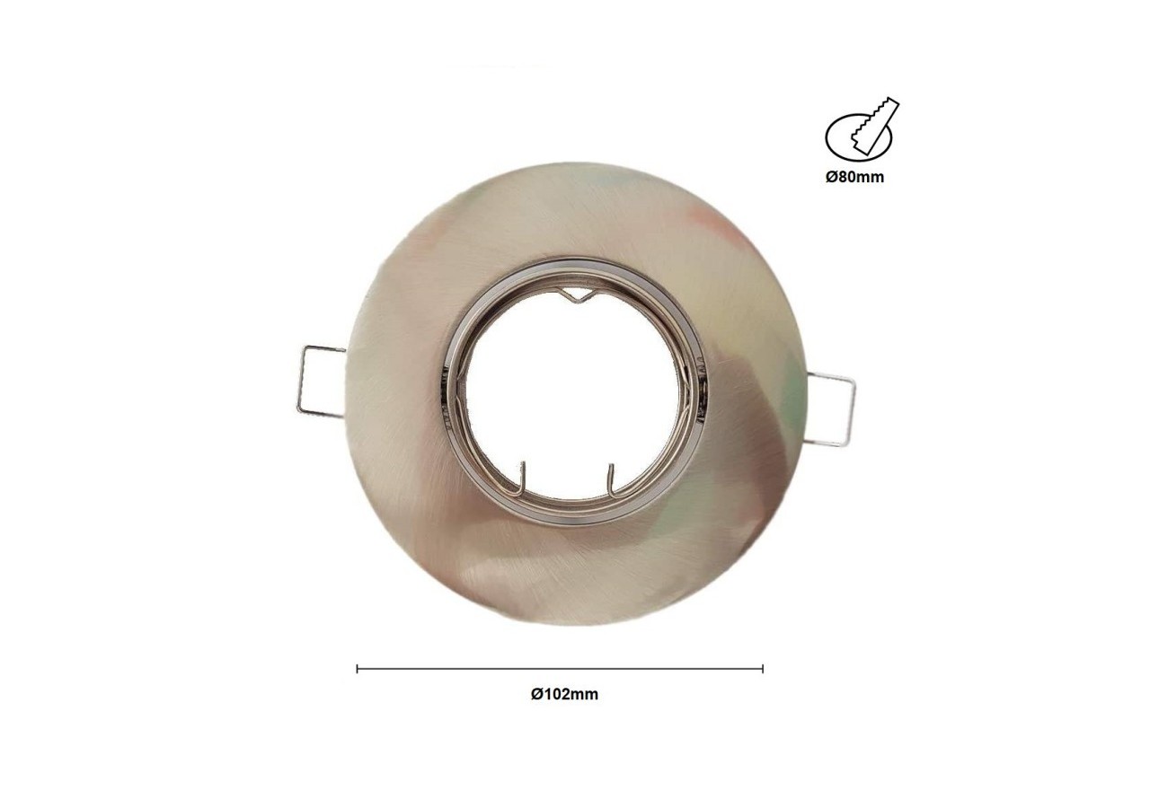 Collerette ronde orientable à encastrer pour dichroïque LED, diamètre 80/102mm. Couleur Blanc - B958106 - Barcelona LED