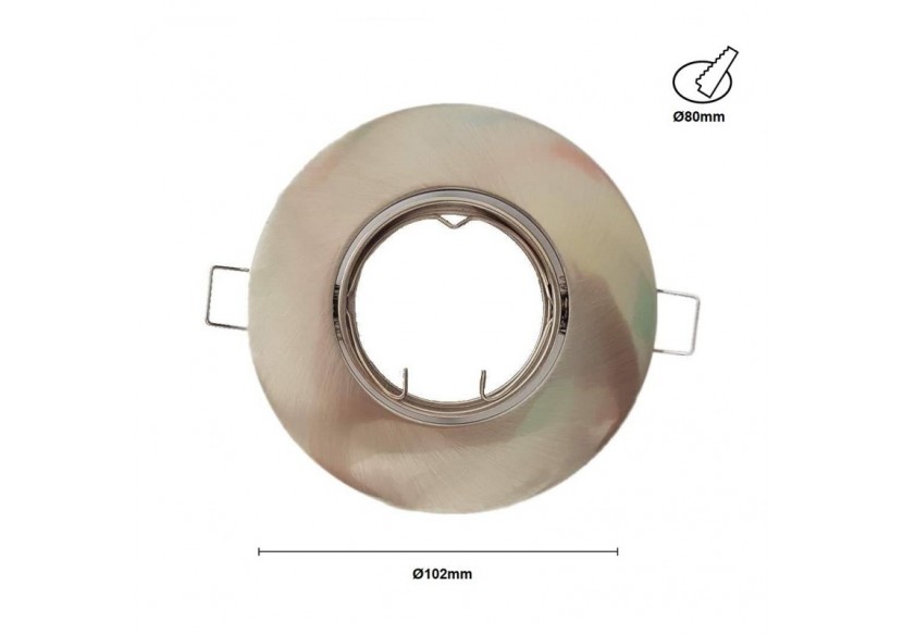 Collerette ronde orientable à encastrer pour dichroïque LED, diamètre 80/102mm. Couleur Blanc - B958106 - Barcelona LED