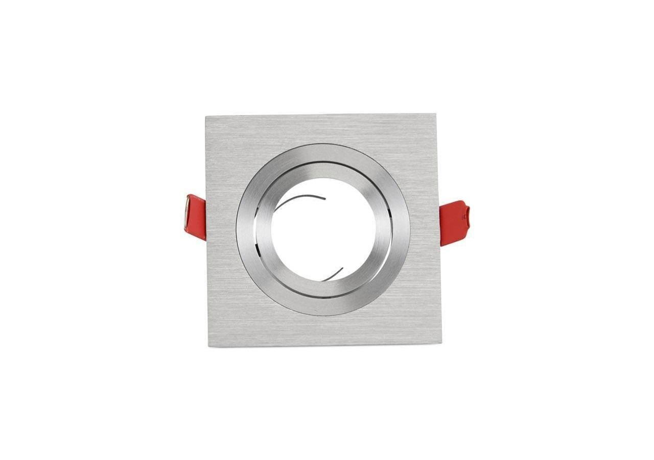 Collerette carrée orientable à encastre pour ampoule LED GU10 orientable - B972-AL - Barcelona LED