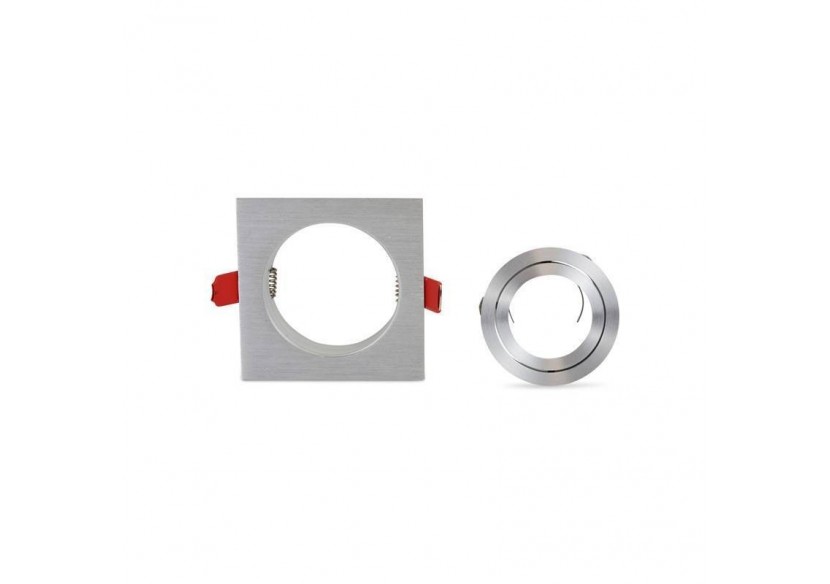 Collerette carrée orientable à encastre pour ampoule LED GU10 orientable - B972-AL - Barcelona LED