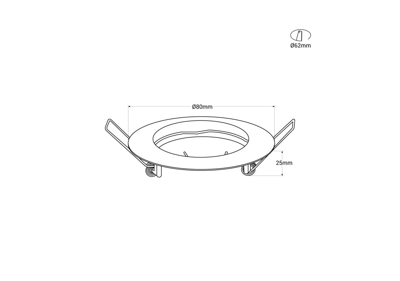 Collerette downlight pour ampoule GU10 / MR16-Coupe diamètre 62 mm - B951-NM - Barcelona LED