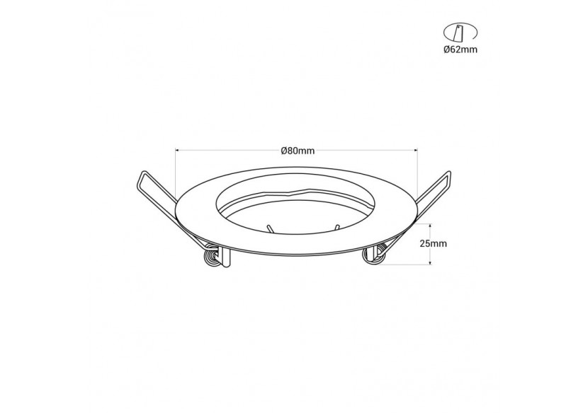 Collerette downlight pour ampoule GU10 / MR16-Coupe diamètre 62 mm - B951-NM - Barcelona LED