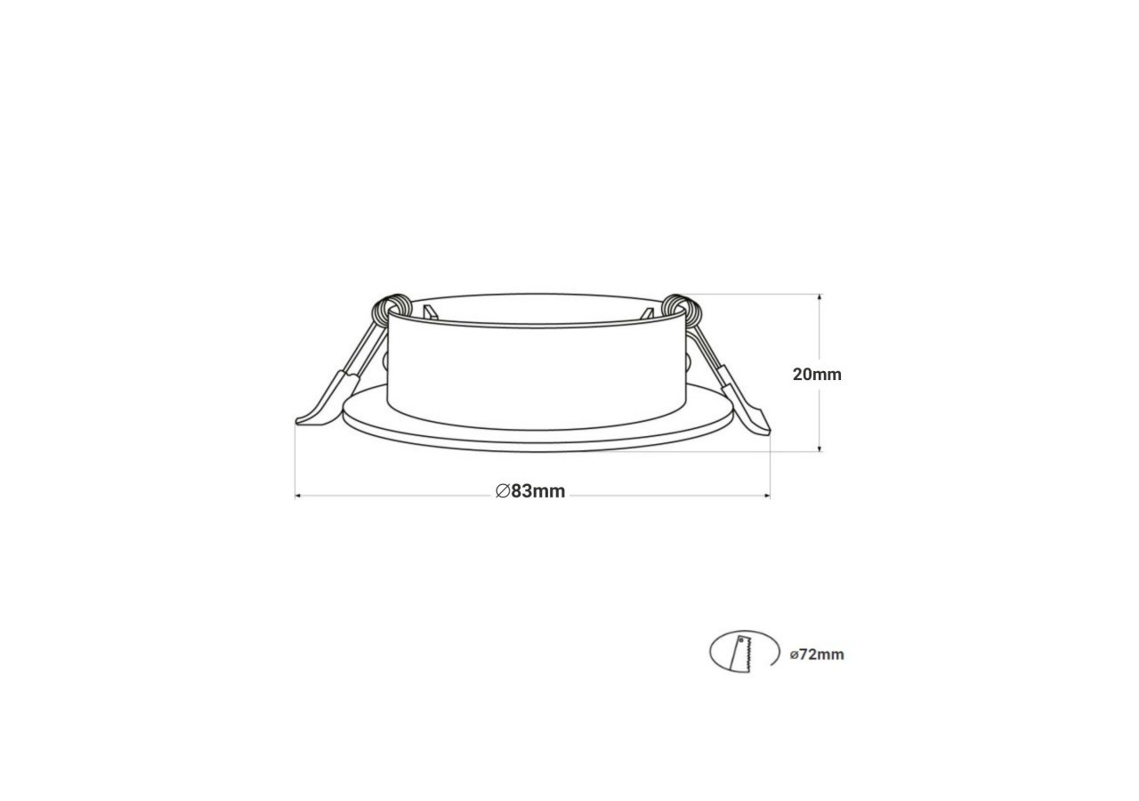 Collerette downlight orientable pour ampoule GU10 / MR16-Coupe diamètre 72 mm - B952-B - Barcelona LED