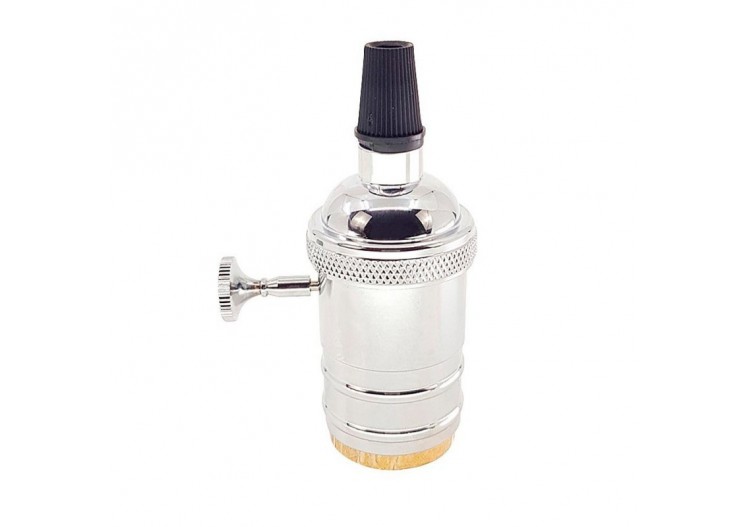 DOUILLE E27 VINTAGE SERIES AVEC INTERRUPTEUR BRONZE ROSÉE / CHROME - LV103-CR - Barcelona LED