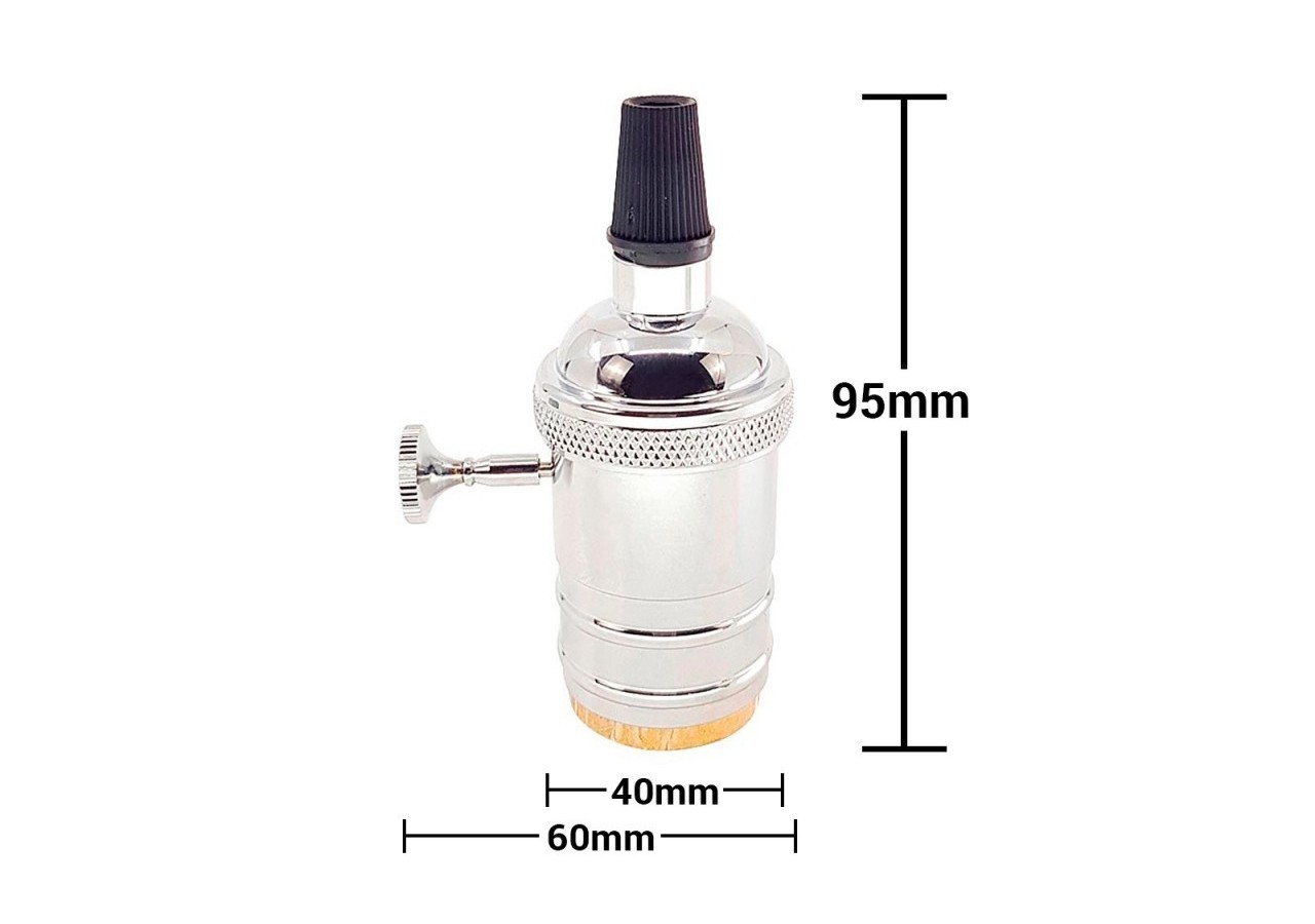 DOUILLE E27 VINTAGE SERIES AVEC INTERRUPTEUR BRONZE ROSÉE / CHROME - LV103-CR - Barcelona LED