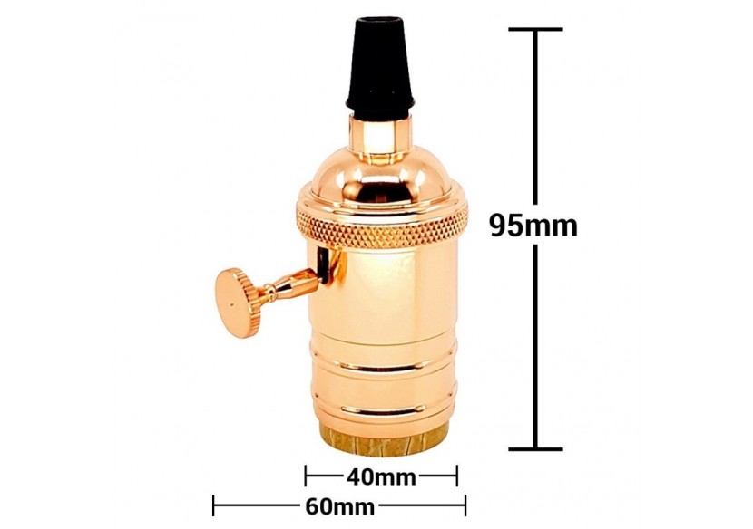 DOUILLE E27 VINTAGE SERIES AVEC INTERRUPTEUR BRONZE ROSÉE / CHROME - LV103-GLDR - Barcelona LED