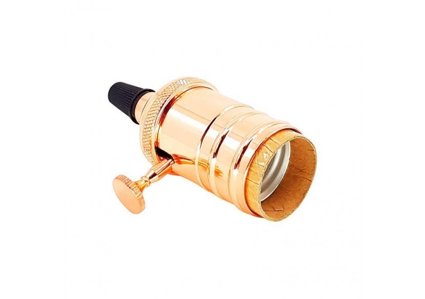 DOUILLE E27 VINTAGE SERIES AVEC INTERRUPTEUR BRONZE ROSÉE / CHROME - LV103-GLDR - Barcelona LED