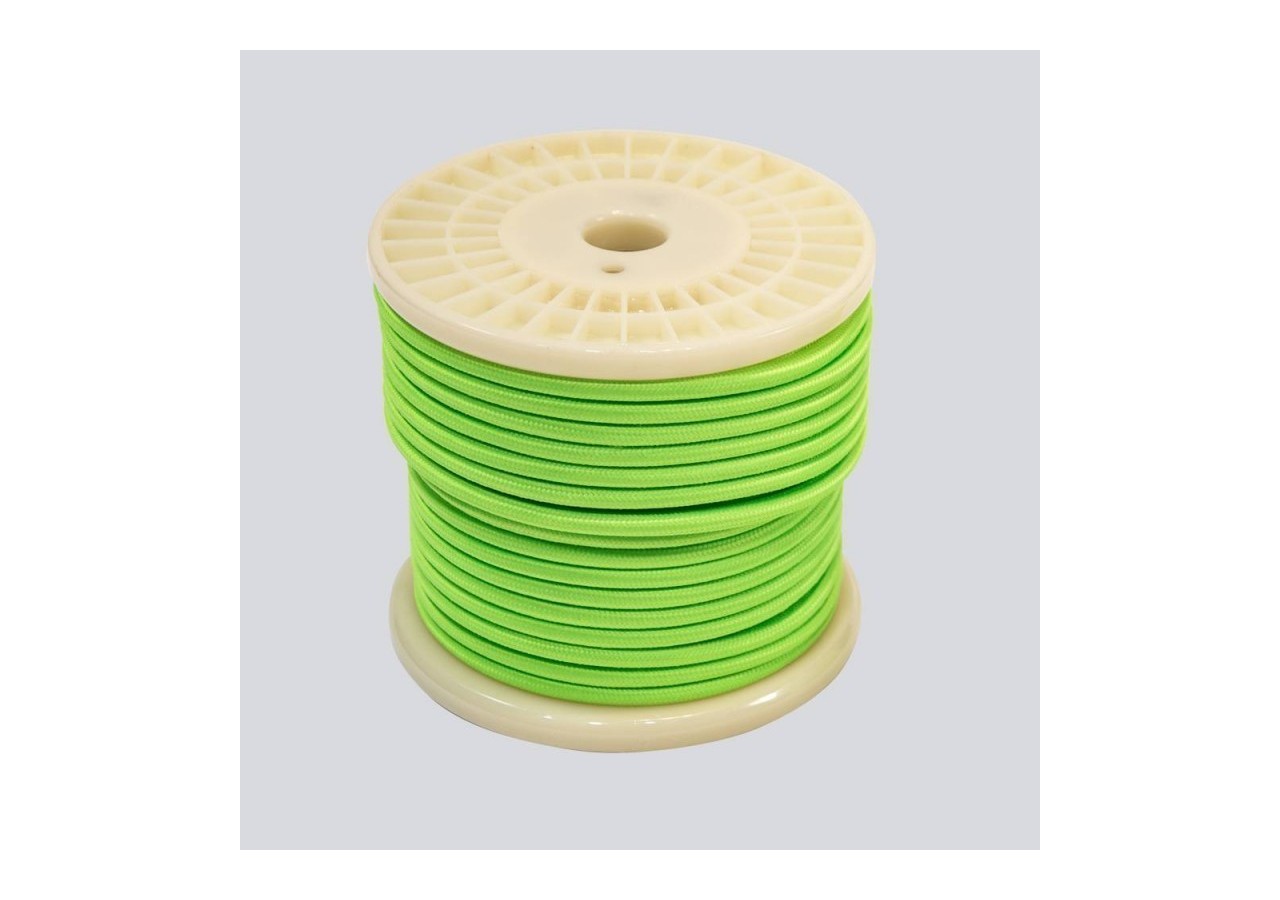 Câble électrique textile couleurs FLUO 2 x 0,75 bobine - LN001-VF-10 - Barcelona LED