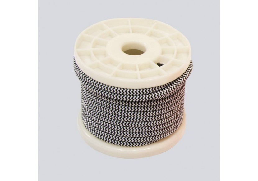 Câble textile zig zag 2 couleurs 2 x 0,75 bobine - LN001-ZBN-10 - Barcelona LED