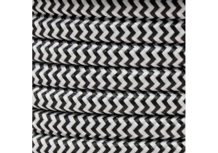 Câble textile zig zag 2 couleurs 2 x 0,75 bobine - LN001-ZBN-10 - Barcelona LED 2