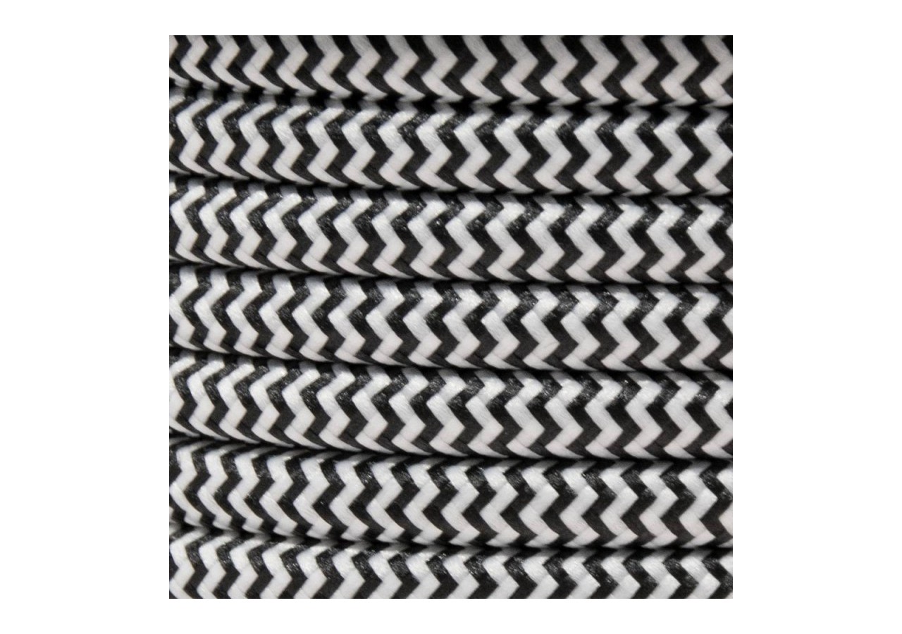 Câble textile zig zag 2 couleurs 2 x 0,75 bobine - LN001-ZBN-10 - Barcelona LED