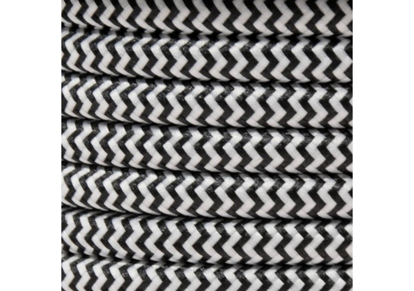 Câble textile zig zag 2 couleurs 2 x 0,75 bobine - LN001-ZBN-10 - Barcelona LED