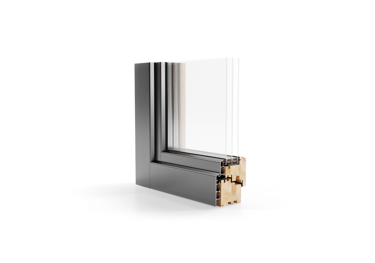 Fenêtre en bois Naturo alu 75