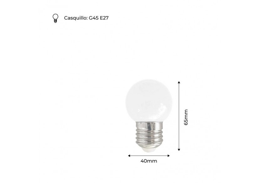 Ampoule LED E27 1W G45 Couleurs - B1312-E27-BC7 - Barcelona LED