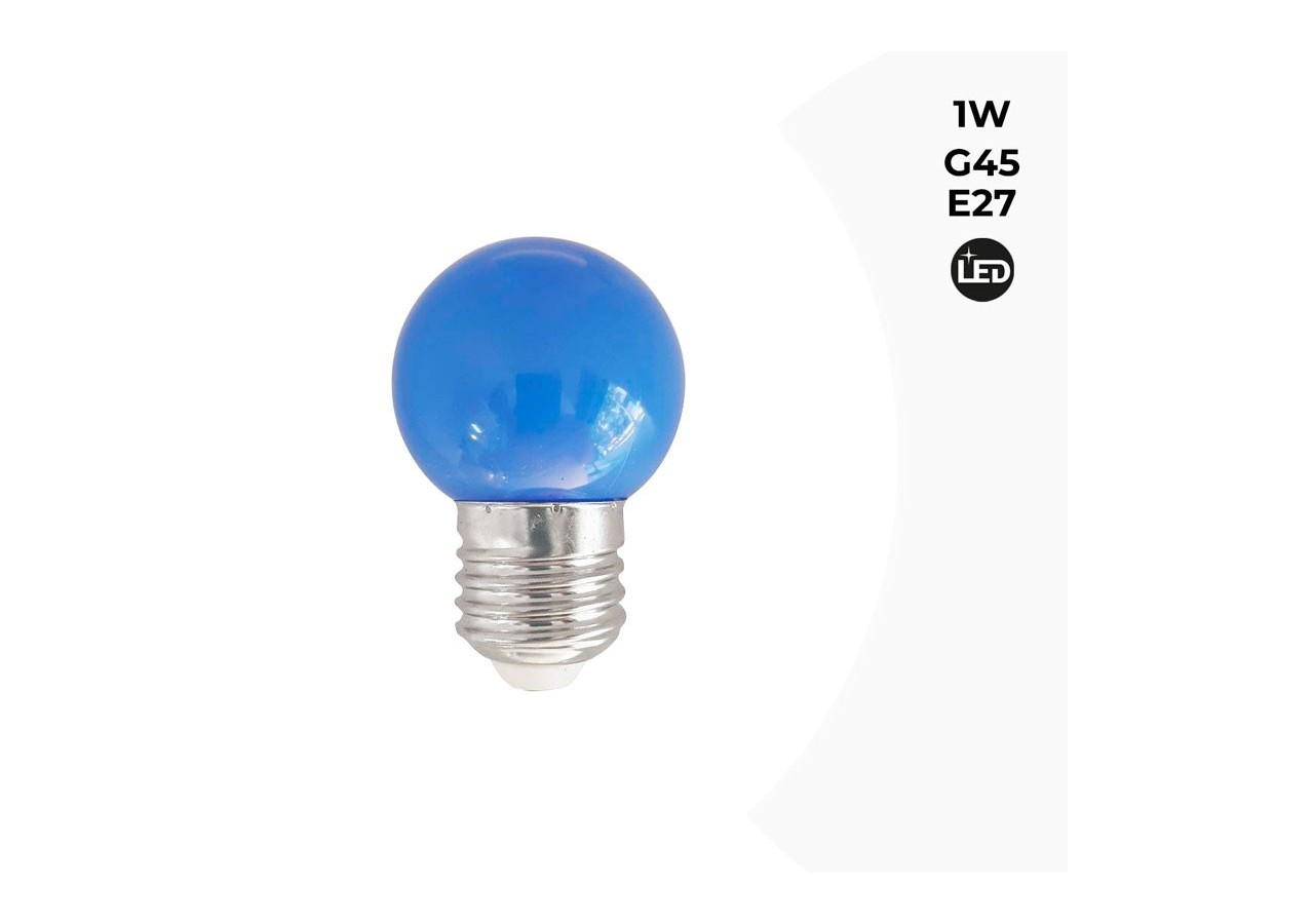 Ampoule LED E27 1W G45 Couleurs - B1312-E27-AZ7 - Barcelona LED