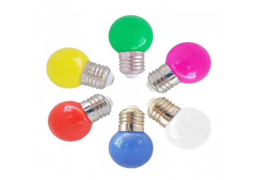 Ampoule LED E27 1W G45 Couleurs - B1312-E27-RO7 - Barcelona LED