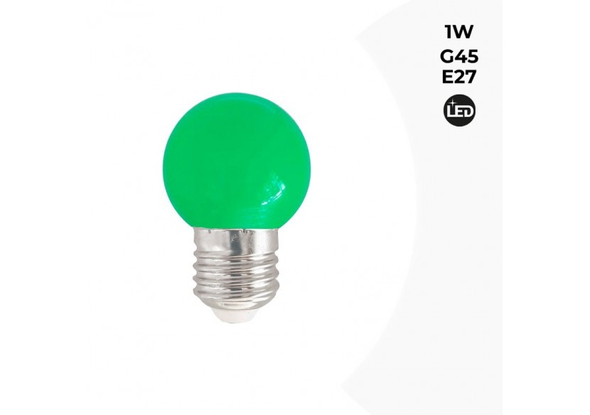Ampoule LED E27 1W G45 Couleurs - B1312-E27-VE7 - Barcelona LED
