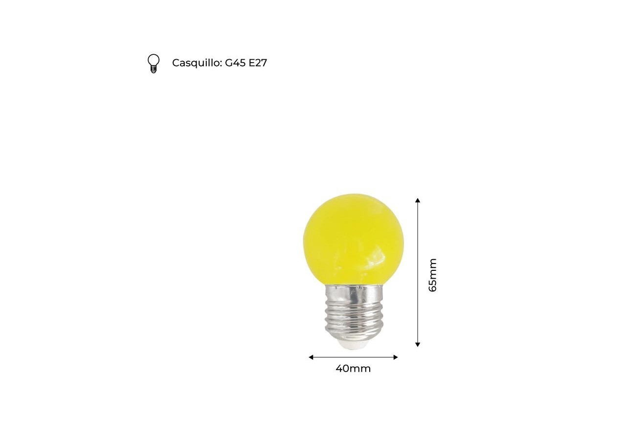 Ampoule LED E27 1W G45 Couleurs - B1312-E27-AM7 - Barcelona LED