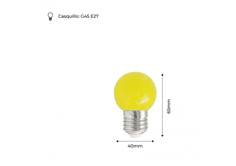 Ampoule LED E27 1W G45 Couleurs - B1312-E27-AM7 - Barcelona LED