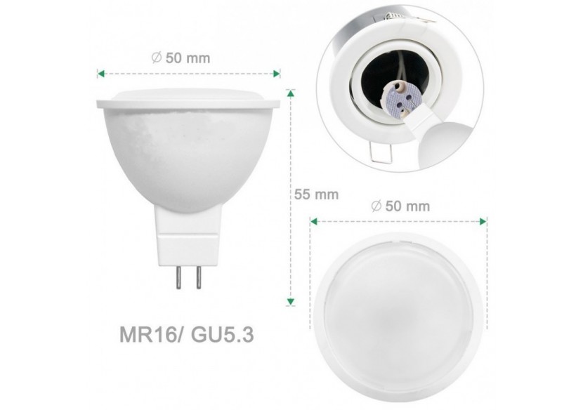 Ampoule LED GU5.3 / MR16 5W 12V 350lm - B535-BF3 - Barcelona LED