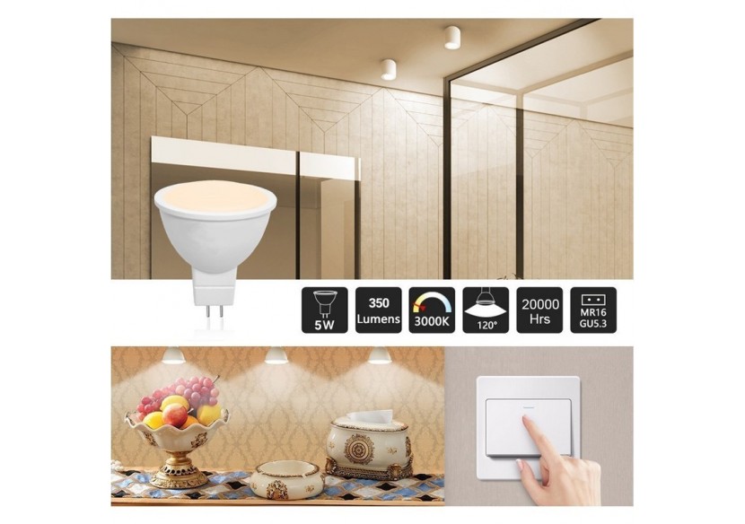 Ampoule LED GU5.3 / MR16 5W 12V 350lm - B535-BF3 - Barcelona LED