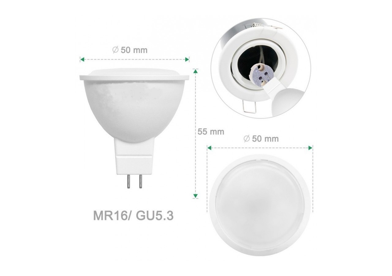 Ampoule LED GU5.3 / MR16 5W 12V 350lm - B535-BF3 - Barcelona LED