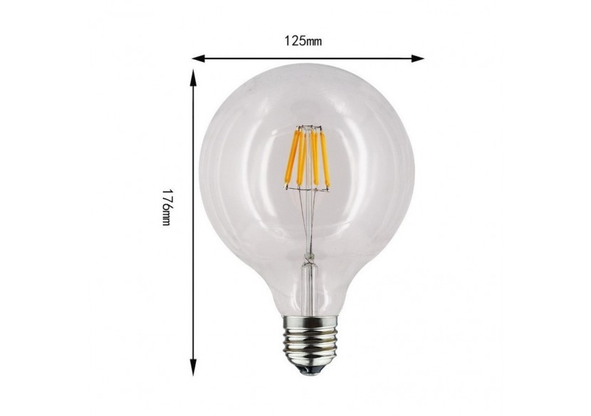 Ampoule LED Globe à Filament E27 G125 8W 800lm - BF1-G125E27-BC - Barcelona LED