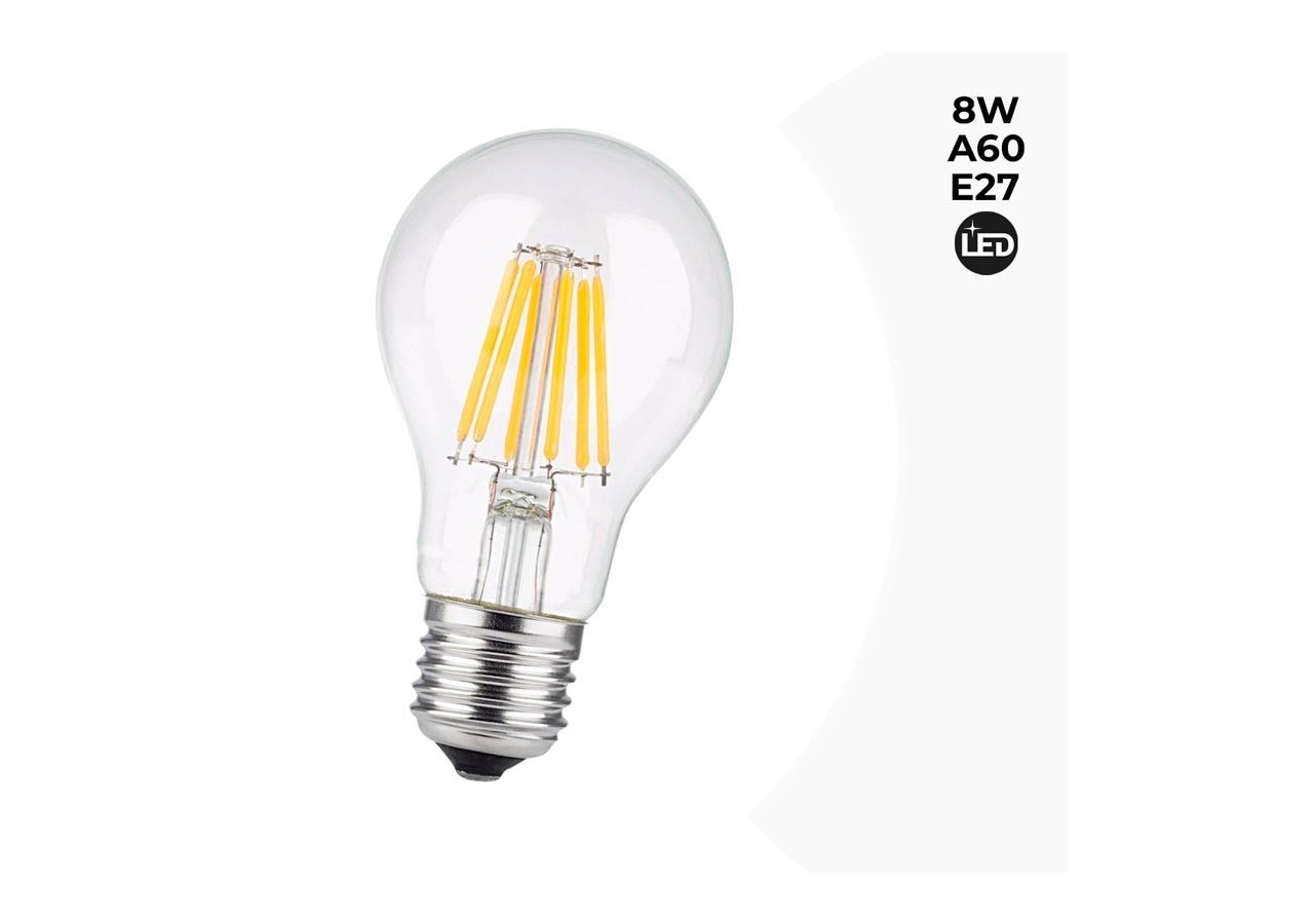Ampoule LED E27 8W A60 Filament Clear - B1359-4-BN3 - Barcelona LED