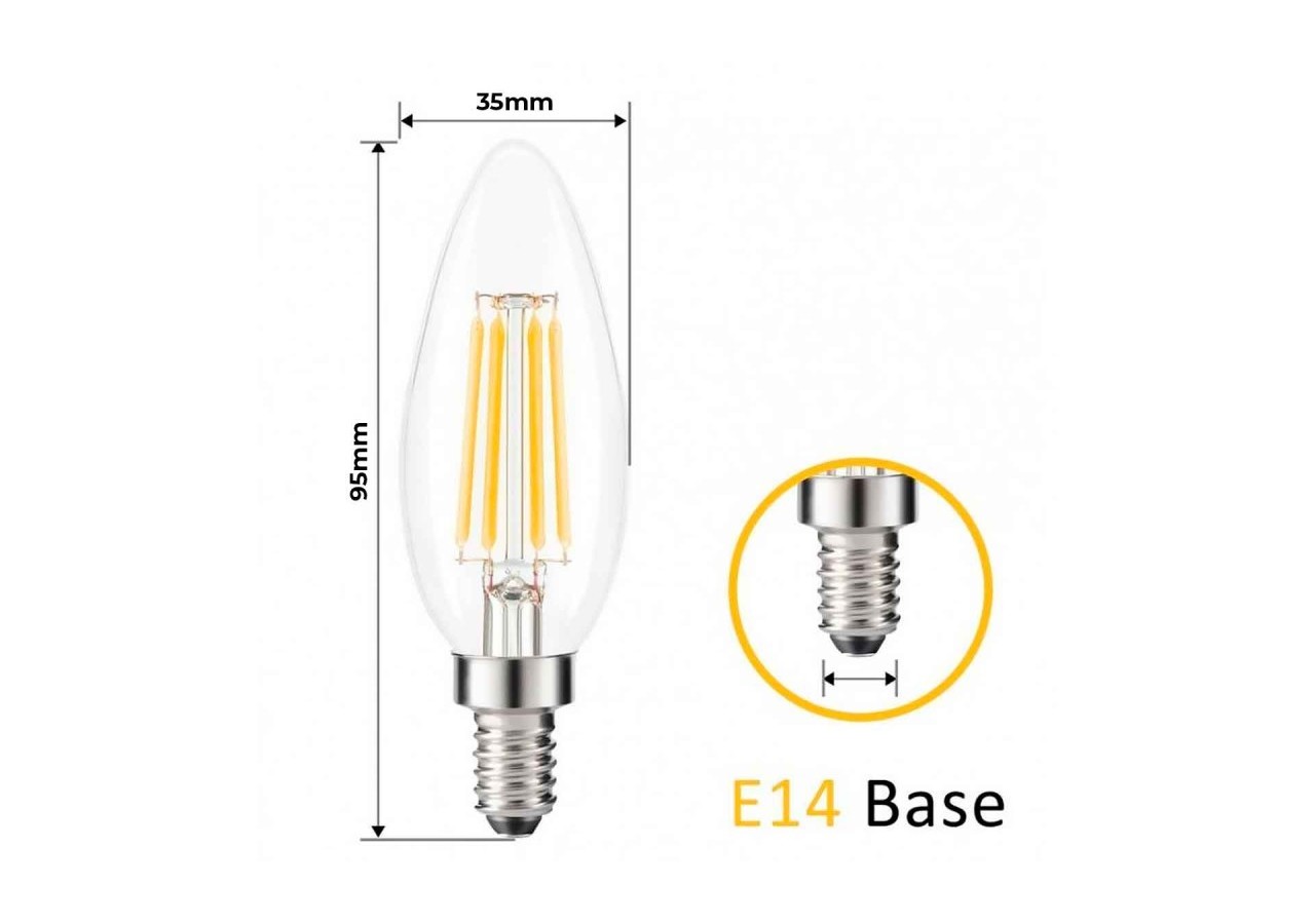 Ampoule LED E14 5W Filament "Clear" - BF1-C35E14-BN1 - Barcelona LED