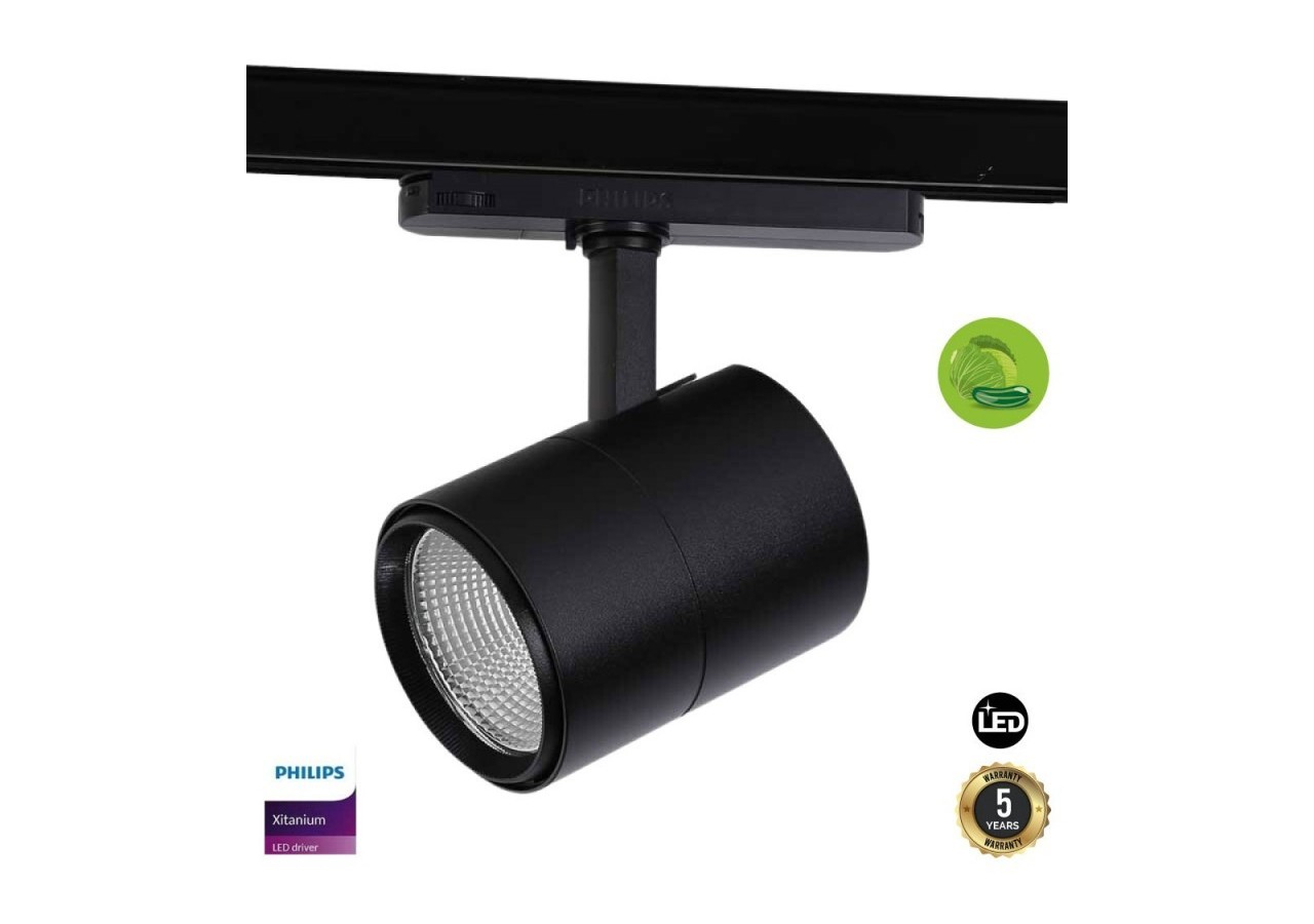 Projecteur LED 30W spécial légumes pour rail triphasé - B00591-N-VER - Barcelona LED