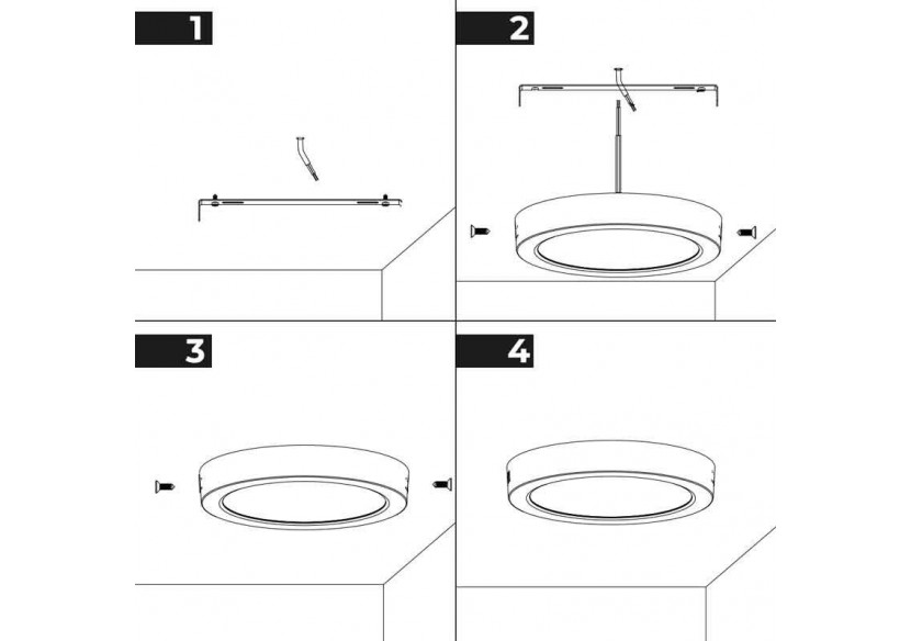 Plafonnier LED en saillie 6W 365lm - B1080-BC - Barcelona LED