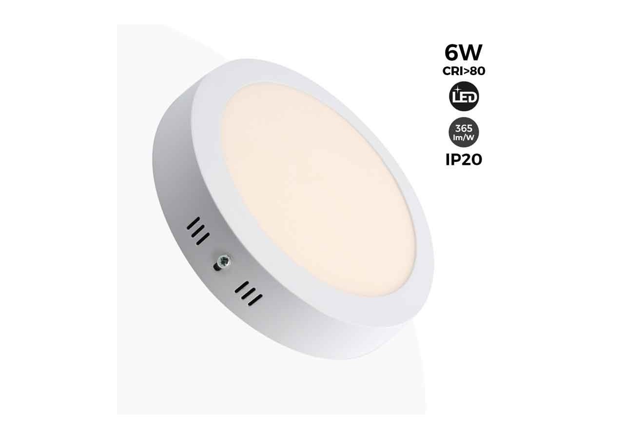 Plafonnier LED en saillie 6W 365lm - B1080-BN - Barcelona LED